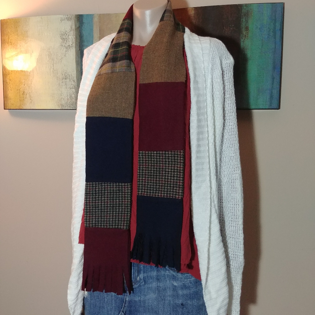 Patch Scarf Fringe Multi Pattern